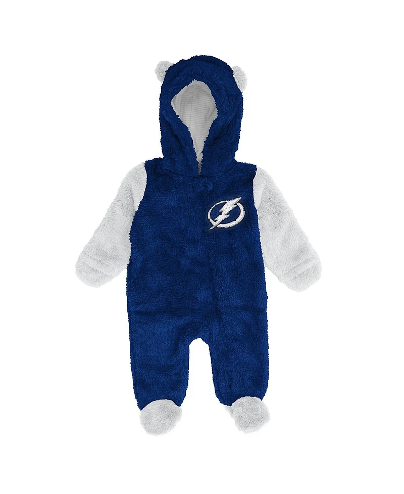 Outerstuff Baby Boys and Girls Blue Tampa Bay Lightning Stay Napping Fleece Bunting Full-Zip Hooded Sleeper