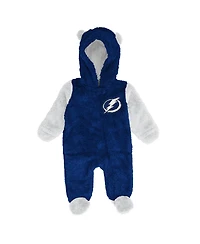 Outerstuff Baby Boys and Girls Blue Tampa Bay Lightning Stay Napping Fleece Bunting Full-Zip Hooded Sleeper