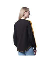 G-iii 4Her by Carl Banks Women's Black Pittsburgh Penguins Advantage Thermal Long-Sleeve Tri-Blend T-Shirt