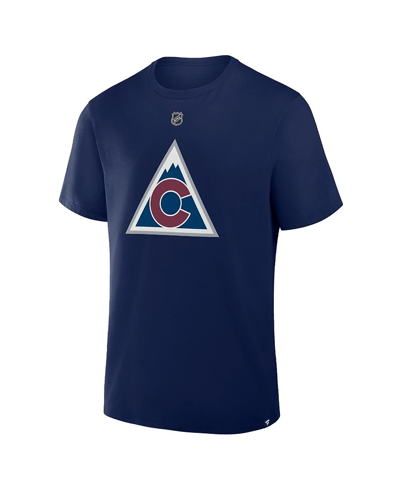 Fanatics Men's Cale Makar Navy Colorado Avalanche Authentic Stack Name & Number T-Shirt