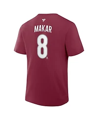 Fanatics Men's Cale Makar Burgundy Colorado Avalanche Authentic Stack Name & Number T-Shirt