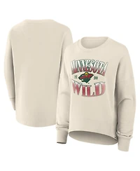 Fanatics Women's Cream Minnesota Wild Oversized Slice Pullover Sweatshirt