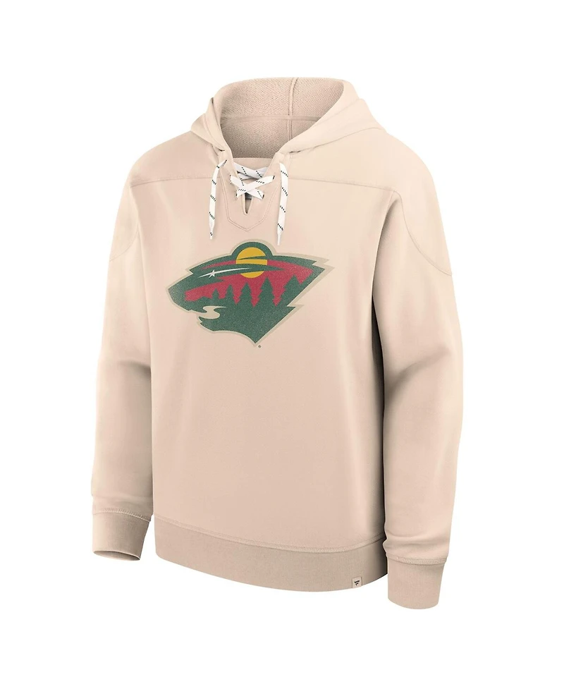 Fanatics Men's Cream Minnesota Wild Vintage Hoodie