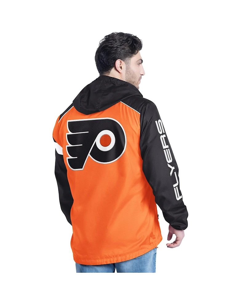 G-iii Sports by Carl Banks Men's Orange/Black Philadelphia Flyers Lateral Half-Zip Hoodie