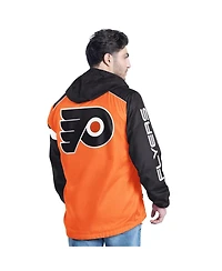 G-iii Sports by Carl Banks Men's Orange/Black Philadelphia Flyers Lateral Half-Zip Hoodie