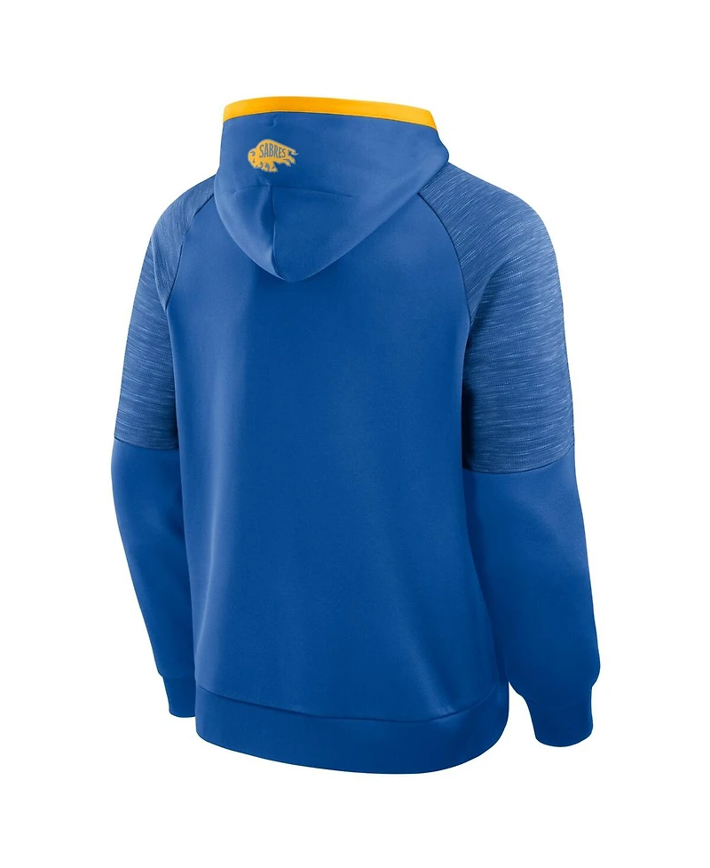 Fanatics Men's Royal Buffalo Sabres Goaltender Defender Pullover Hoodie