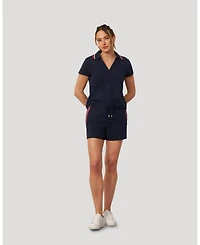 Cable & Gauge Women's Sporty Rib Polo and Short Set