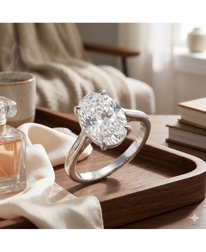 Simona Radiant Oval Solitaire Cz Ring