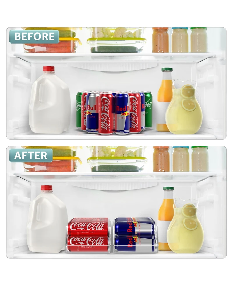Sorbus 4 Pack Stackable Slim Can Holder Dispenser with Lid for Fridge, Pantry, Freezer
