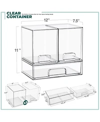 Sorbus Piece Set Clear Stackable Pull-Out Storage Organizer Bins for Baby Bottles, Bathroom