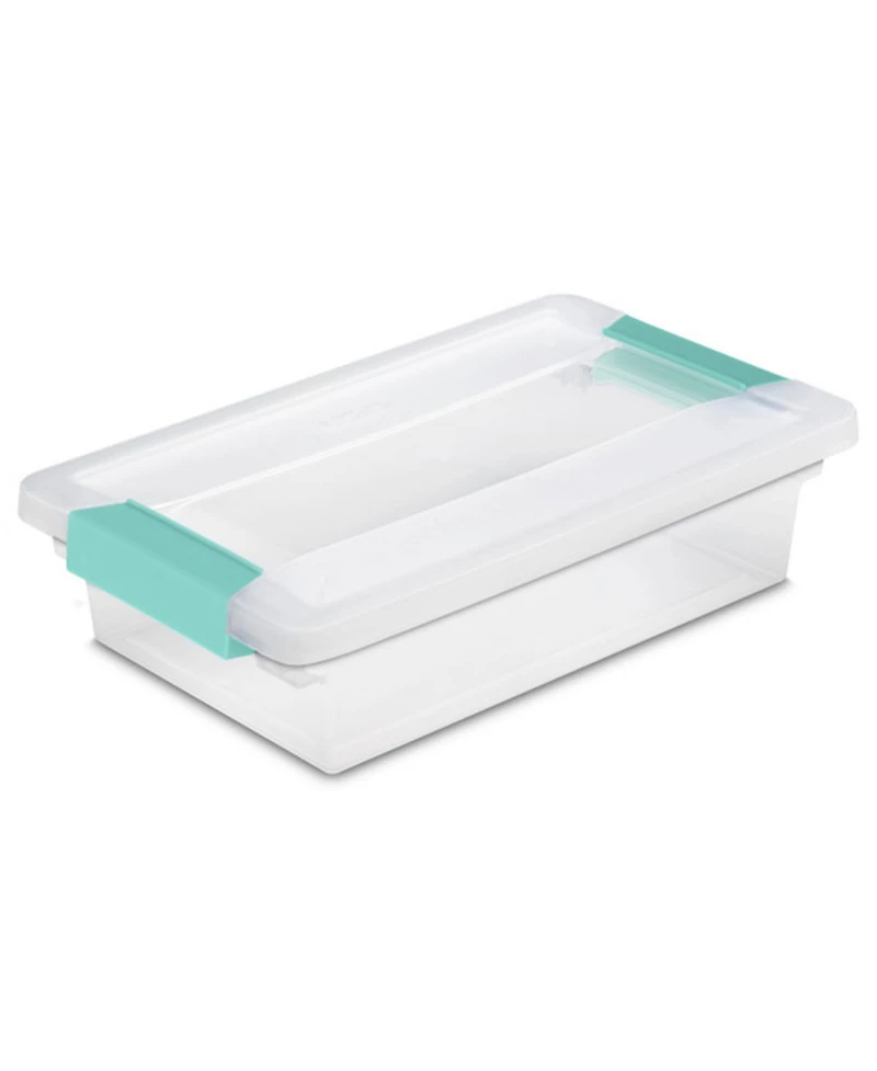 Sterilite Small Clip Box Clear Storage Bins Tote Container with Latching Lid, 6 Pack