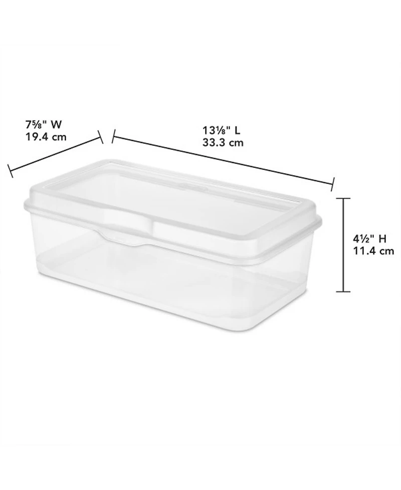 Sterilite Plastic Stacking FlipTop Latching Storage Box Container, Clear, 6 Pack