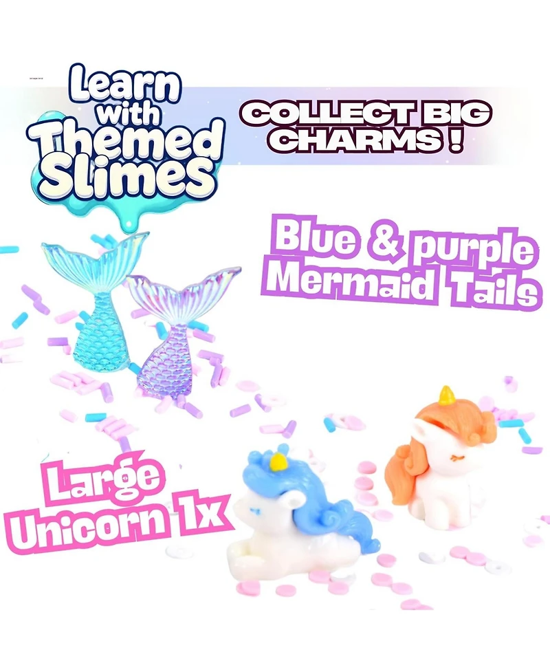 ToysButty Finoclay Butter Slime kit, MicroWorld 2 Pack Clear and Fluffy Slime for Kids, Unicorn Mermaid Theme Party Favors with 6 Slime add ins