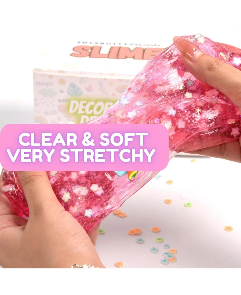 ToyButty 2 Slime Pack Clear Crystal Slime and Cloud Slime Kit for Girls Boys, Create with Kids Fairy Tales Theme, Premade Slime Making kit