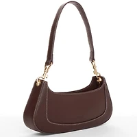 Susu Women's Pebbled Leather Baguette Shoulder Bag East West Crescent Hobo Purse