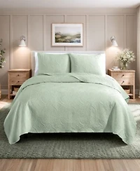 Simply Soft Heavily Stitched Solid Quilt Sets