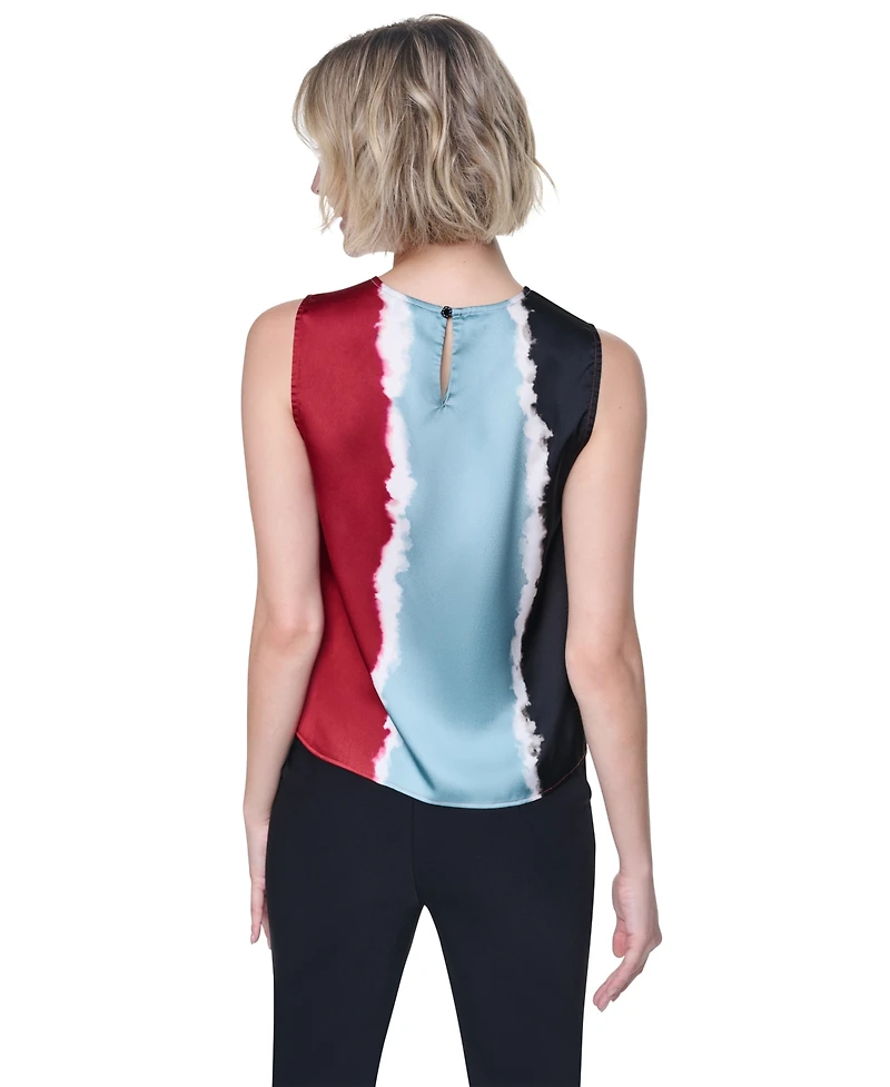 Dkny Petite Printed Sleeveless Blouse