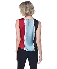 Dkny Petite Printed Sleeveless Blouse