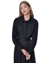 Dkny Petite Roll-Tab Button-Down Dress