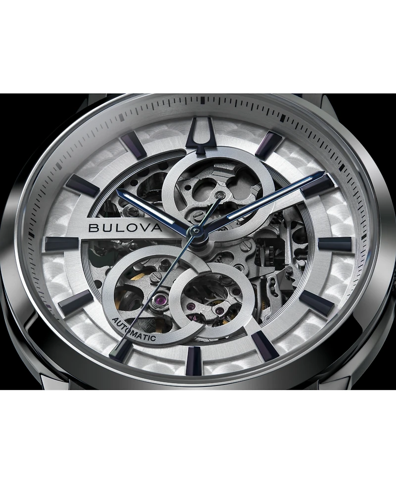 Bulova Men's Classic Sutton Automatic Blue Leather Strap Watch 40mm
