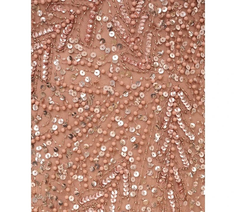 Adrianna Papell Petite V-Neck Beaded Dress
