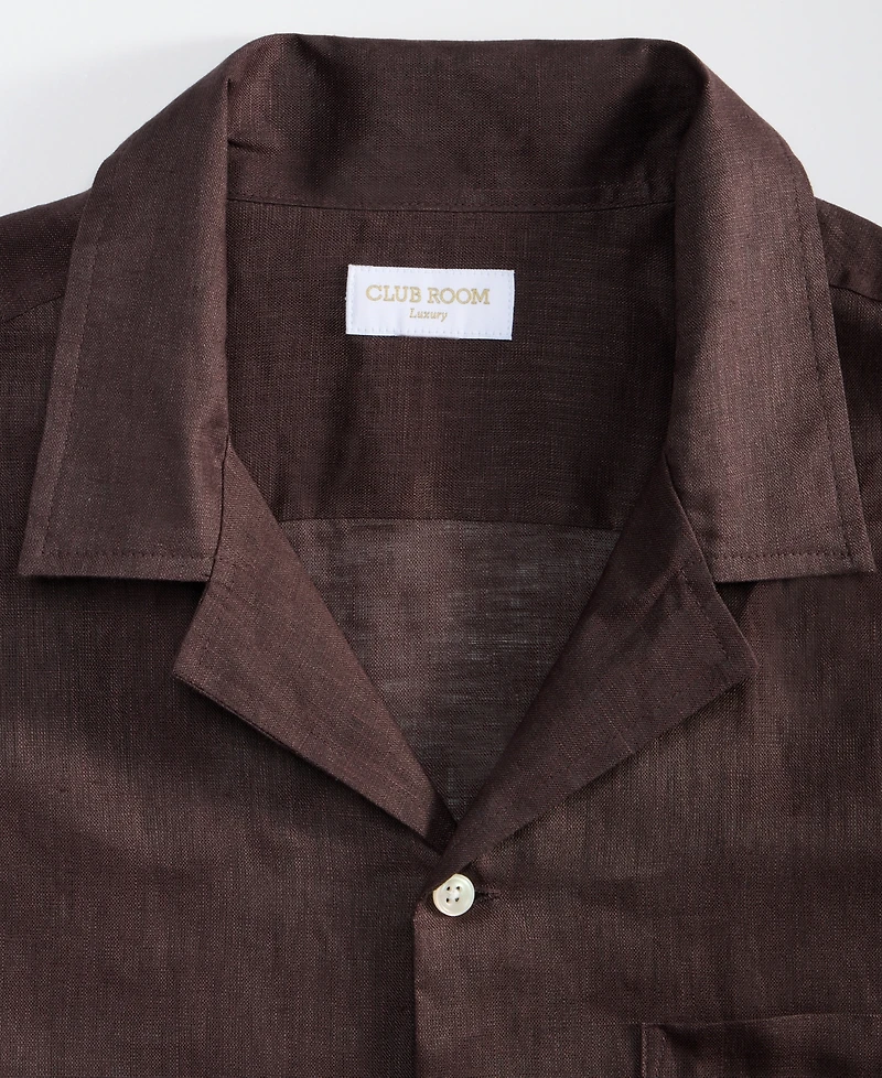 Club Room Men's Short-Sleeve Camp Collar Linen Shirt, Macy's Exclusive