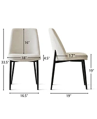 Maison Boucle Chenille Upholstered Dining Chairs Set of 4, Armless Side