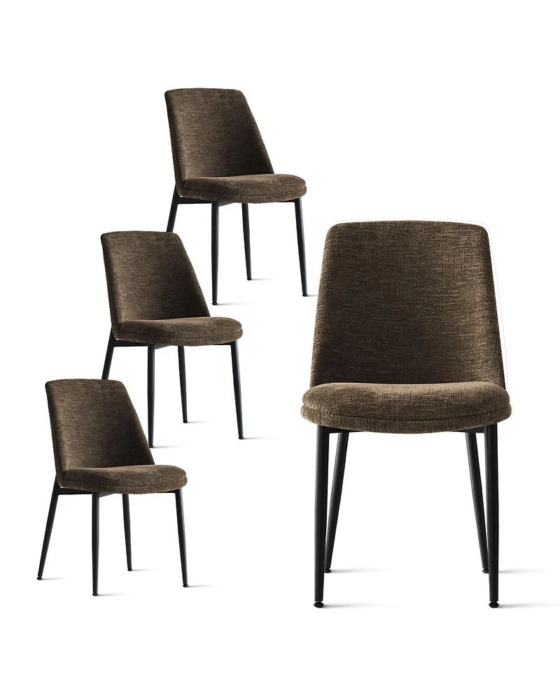 Maison Boucle Chenille Upholstered Dining Chairs Set of 4, Armless Side