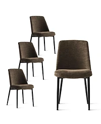 Maison Boucle Chenille Upholstered Dining Chairs Set of 4, Armless Side