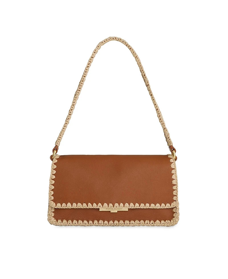 Rebecca Minkoff Berkley Flap Small Raffia Shoulder Handbag