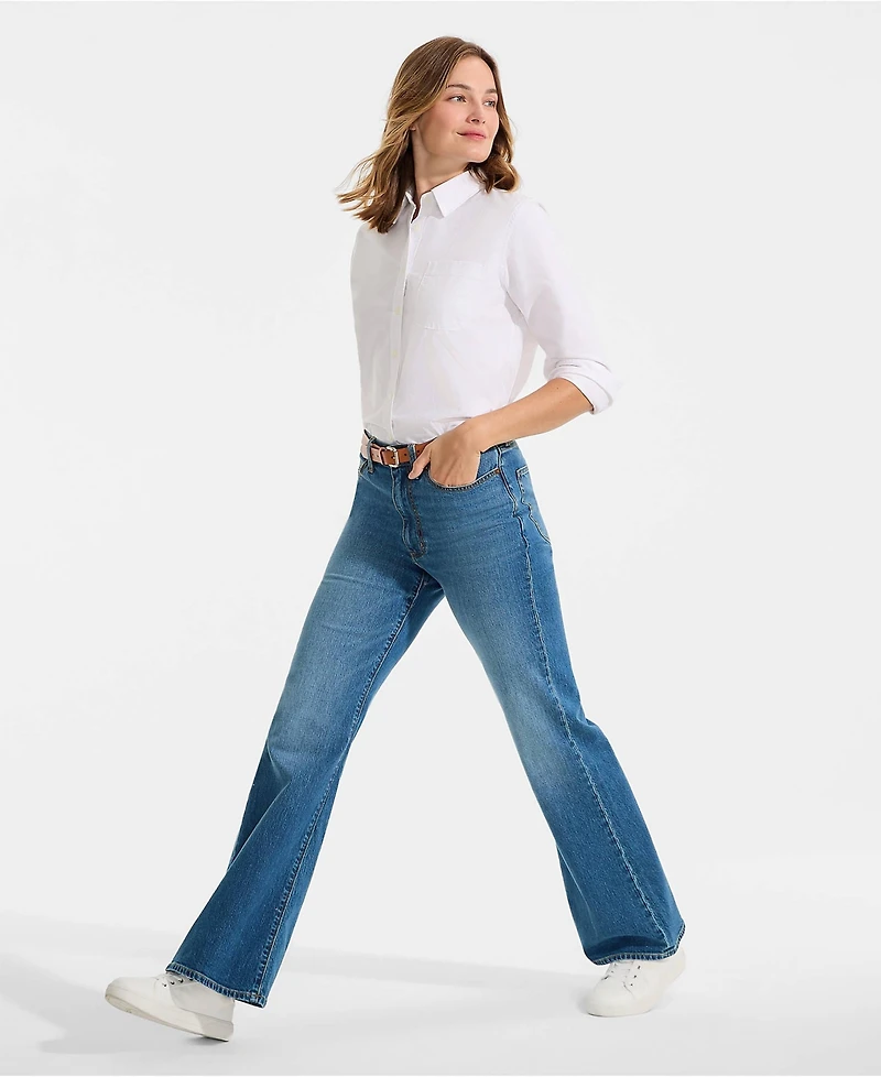 Lands' End Women's Soft Denim High Rise Classic Flare Jeans
