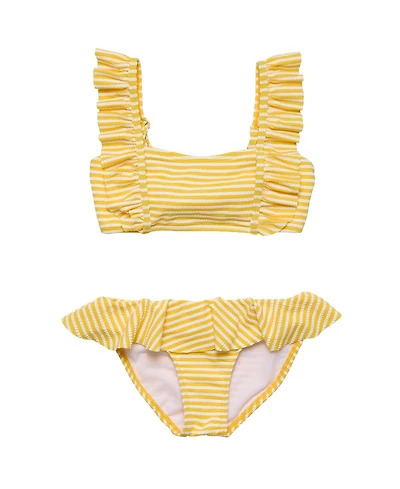 Snapper Rock Big Girls Sunshine Stripe Frilled Bikini
