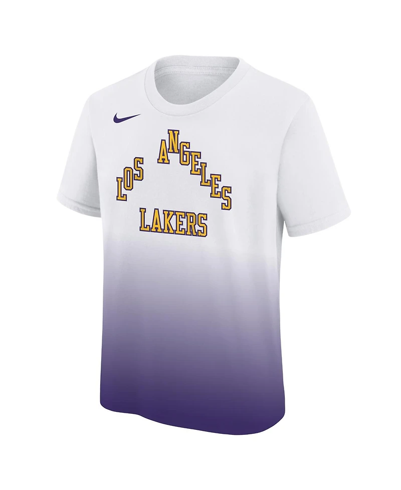Nike Big Boys and Girls White/Purple Los Angeles Lakers 2025/26 City Edition Max90 T-Shirt