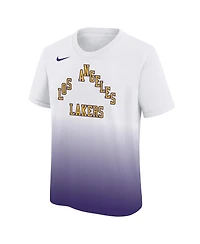 Nike Big Boys and Girls White/Purple Los Angeles Lakers 2025/26 City Edition Max90 T-Shirt