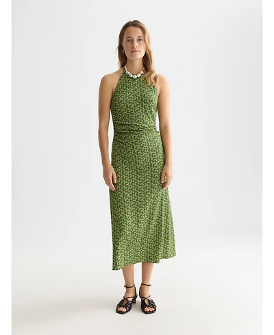 Scotch & Soda Women's Embroidered Long Sleeve Cotton and Linen Shift Dress