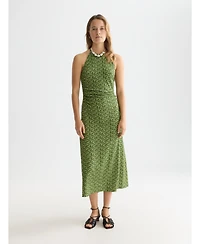 Scotch & Soda Women's Embroidered Long Sleeve Cotton and Linen Shift Dress