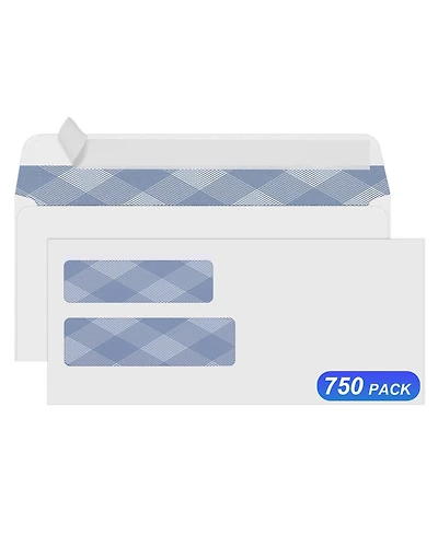 Gnuadz Security Envelopes Self-Seal Double Window