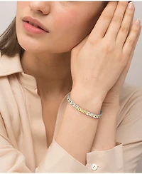 Lacoste Metropole Two Tone Stainless Steel Metal Link Bracelet