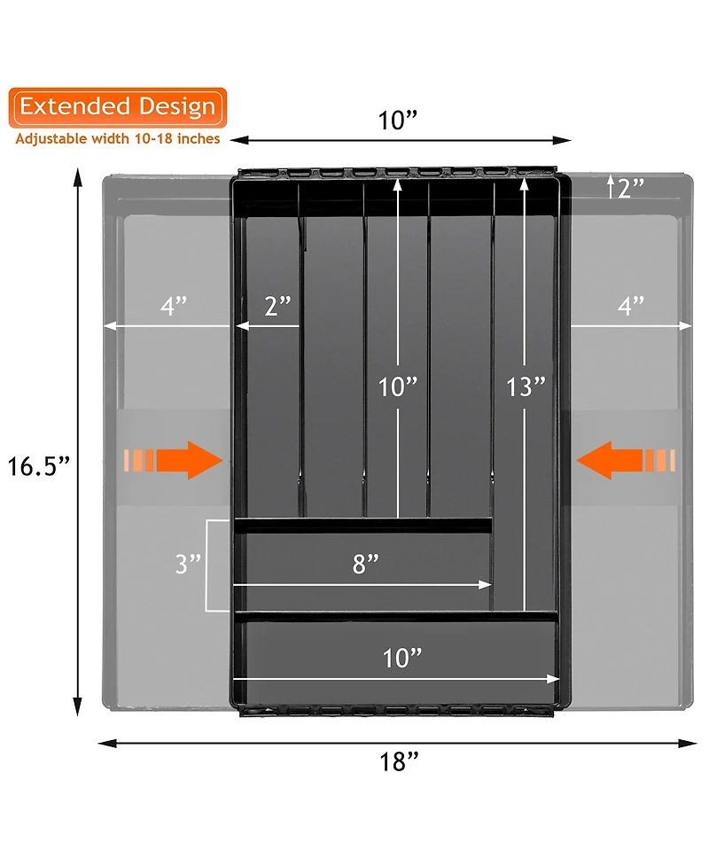 Sorbus Expandable Silverware Organizer - Multipurpose Flatware and Kitchen Storage Solution