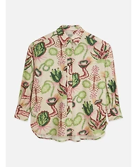 Scotch & Soda Women's Linen Blend Printed Shirt