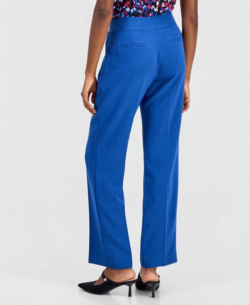 Kasper Women's Ava Straight-Leg Press-Pleat Pants, Regular & Petite