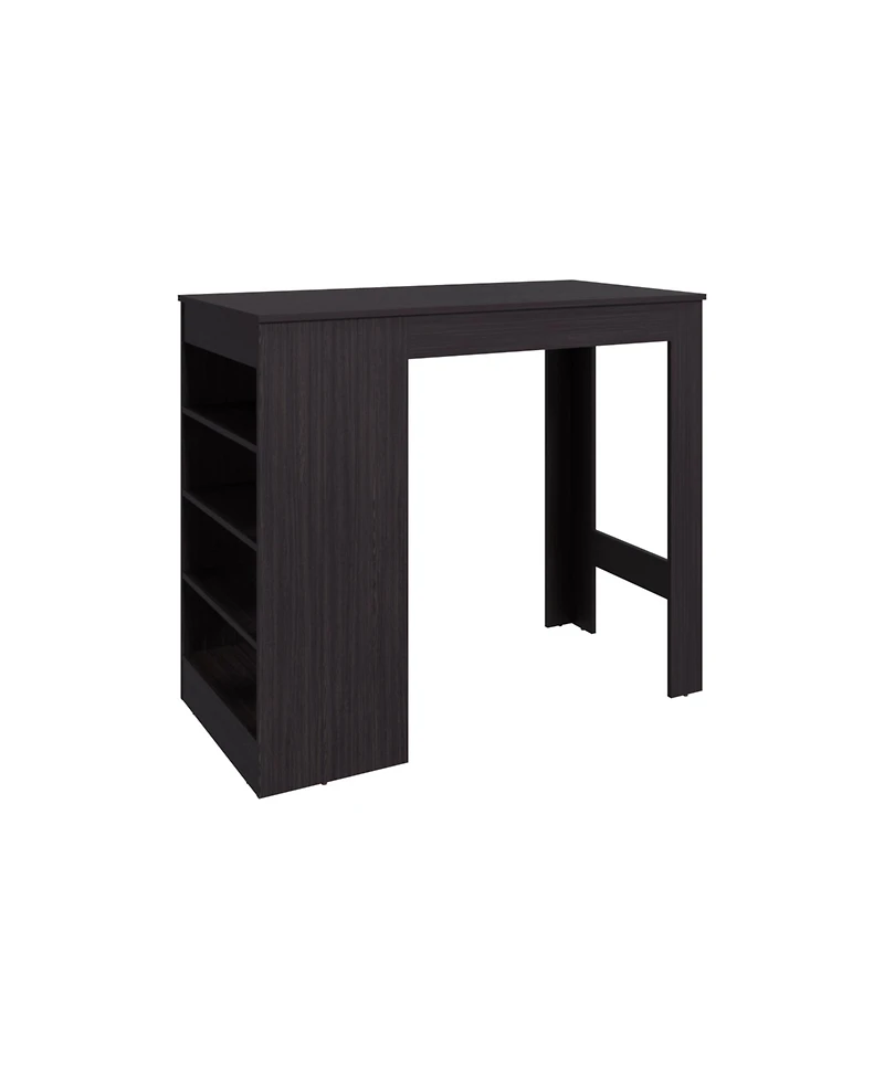 flynama Compact Counter Table with 4 Storage Shelves for Small Spaces