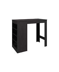 flynama Compact Counter Table with 4 Storage Shelves for Small Spaces