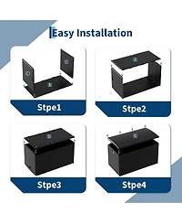 Gaomon 120 Gallon Waterproof Resin Deck Box, Lockable Outdoor Storage with Hydraulic Rod
