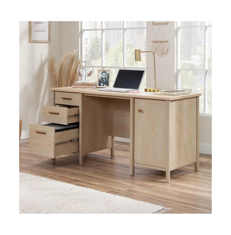 Sauder Whitaker Point Commercial Office Desk, Natural Maple finish