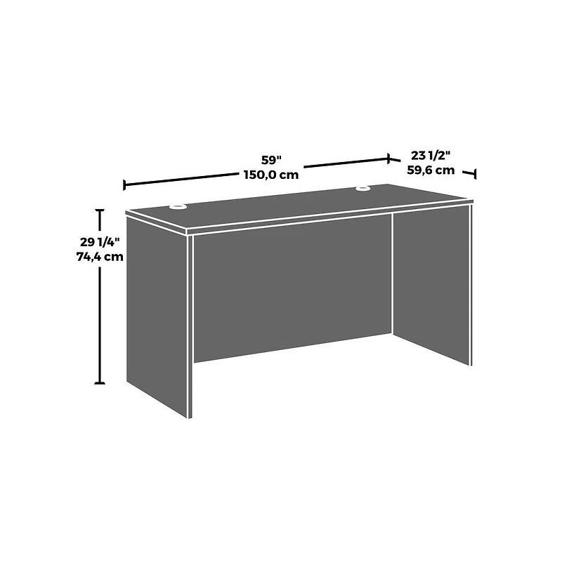 Sauder Affirm Commercial Office Desk, Noble Elm finish