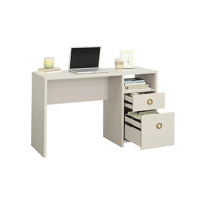 Sauder Grand Coast Desk, Dove Linen finish