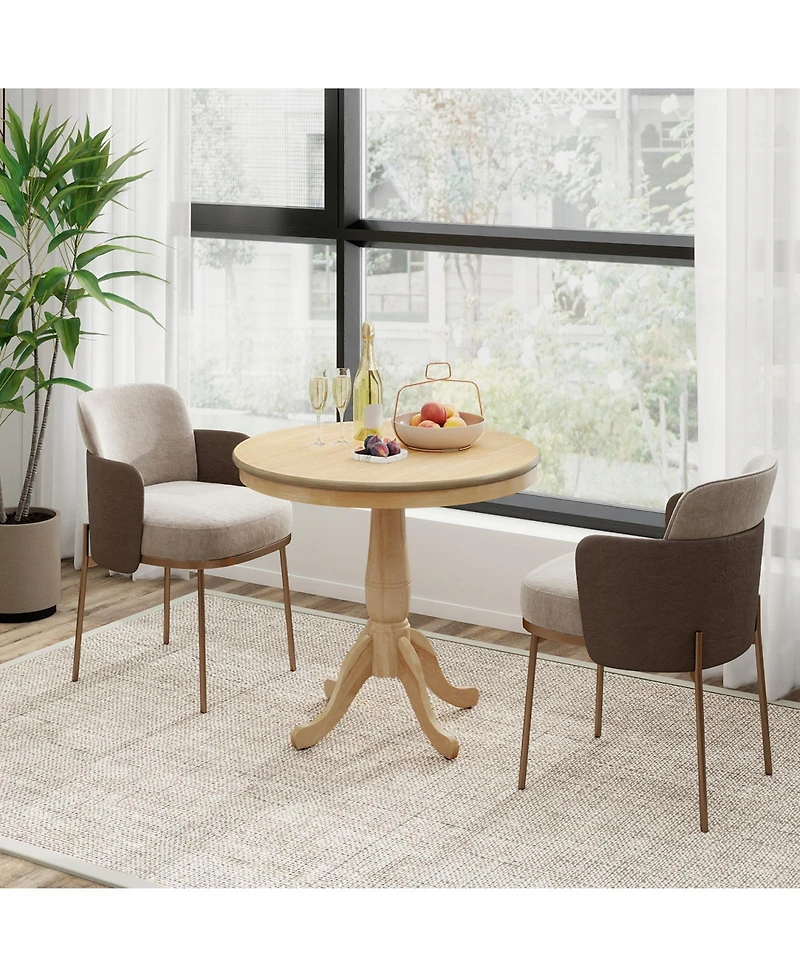 Gymax Round Pedestal Dining Table High Top Ped Table Kitchen Dining Room