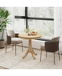 Gymax Round Pedestal Dining Table High Top Ped Table Kitchen Dining Room