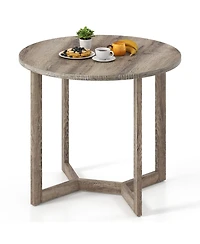 Slickblue Small Round Wood Dining Table 36 Inch Seats 2-4 Pedestal Base